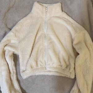 Cozy Cream Zip-Up Fleece Jacket